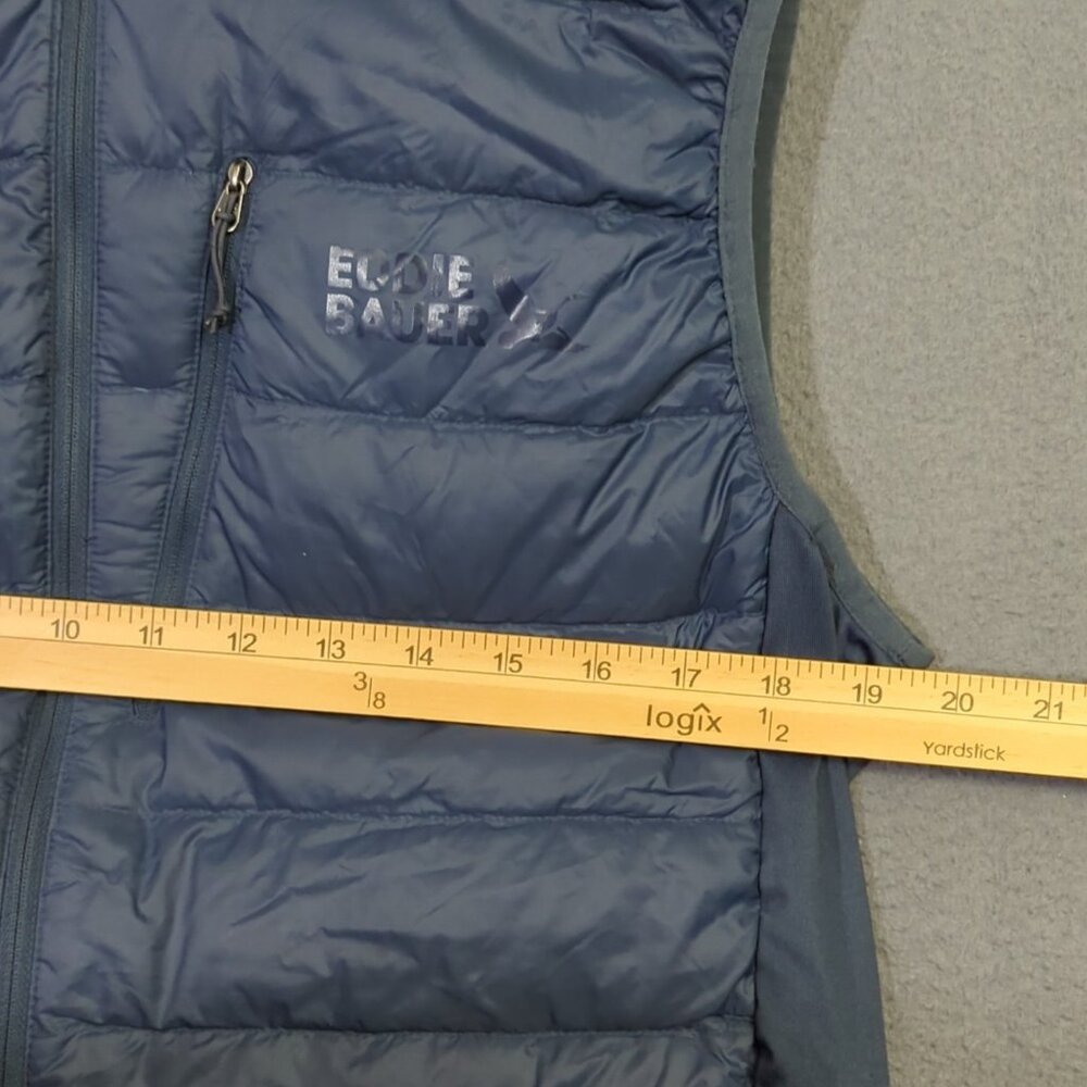 Eddie Bauer Vest Men's M Blue Down 550 Puffer Full Zip Outdoor Hiking Camp - Picture 6 of 12
